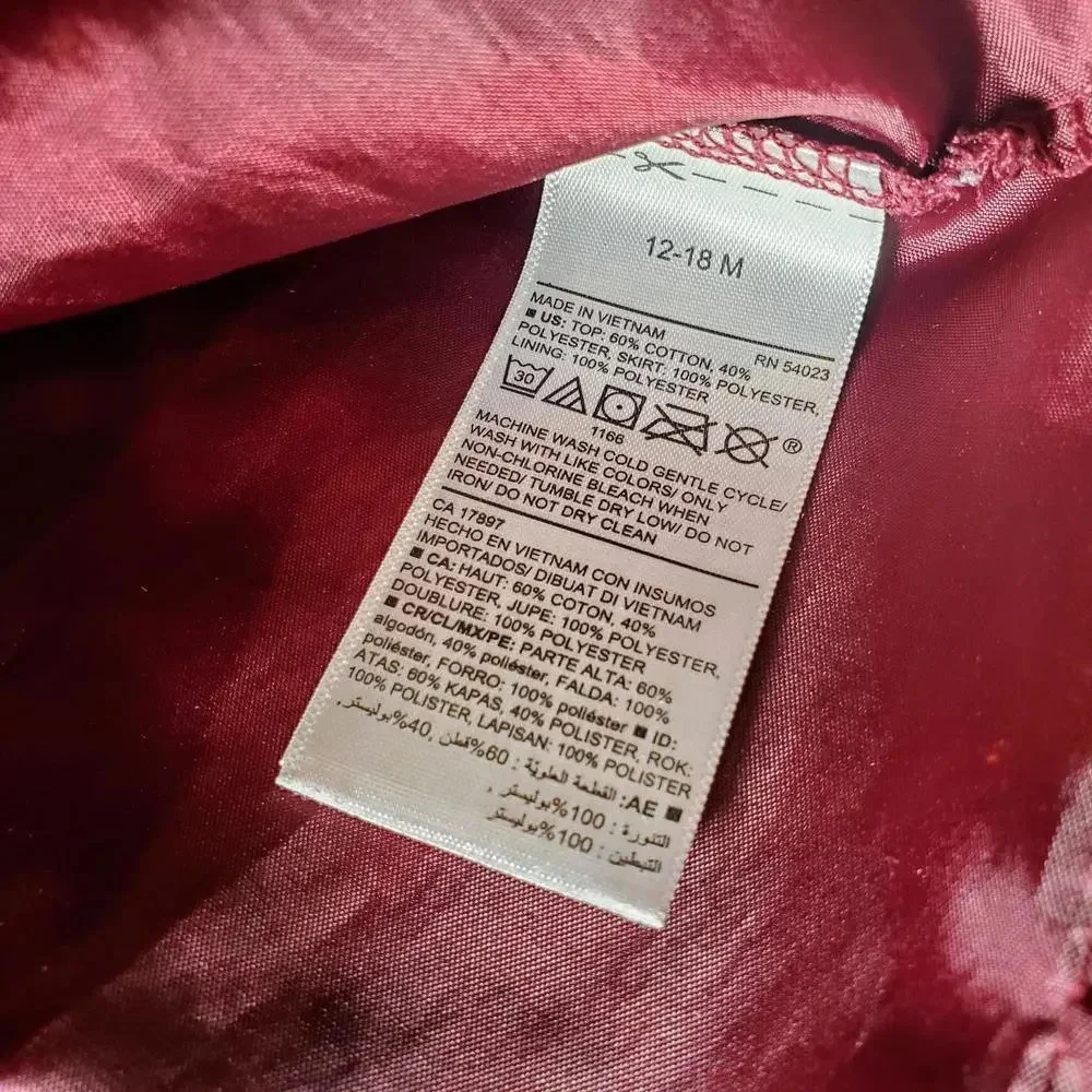 Old Navy Baby Toddler Girl Burgundy Dress Tulle Skirt 2T